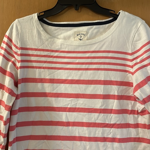 Joules Women’s Harbour Striped Boat Neck Top Shirt Cotton Pink White Size 12 - Picture 2 of 13